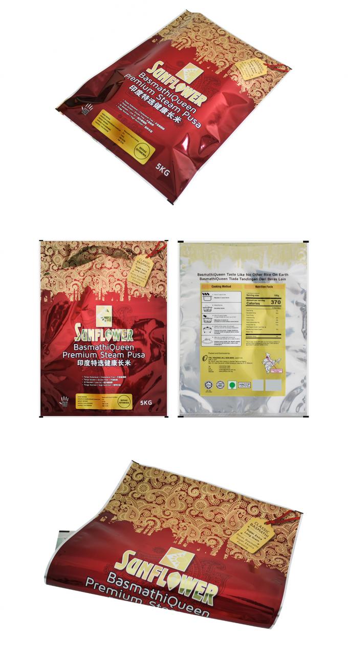 Resealable Rice Bag Custom Printed Resealable 1kg 2kg 5kg Rice Packaging Bag Plastic Handle ...