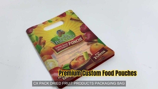 Custom Flat Bottom Food Pouches With Zipper And Handle