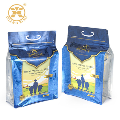 Eight Side Seal Printed Portable Ziplock  5 Kg Rice Bag Transparent