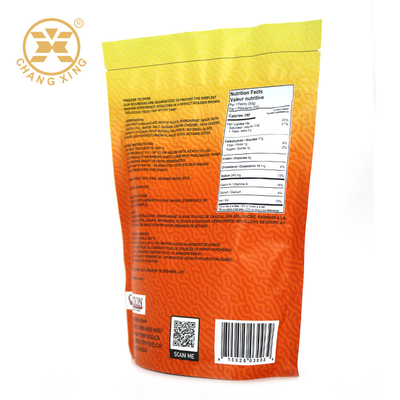 Printed Crunch Snack Packaging Pouch Bag With Zipper Custom Food Packaging Bags