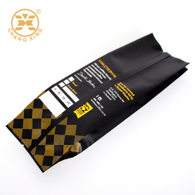Bolsas Cafe Custom Matte Coffee Packaging Quad Seal Bag One Way Valve
