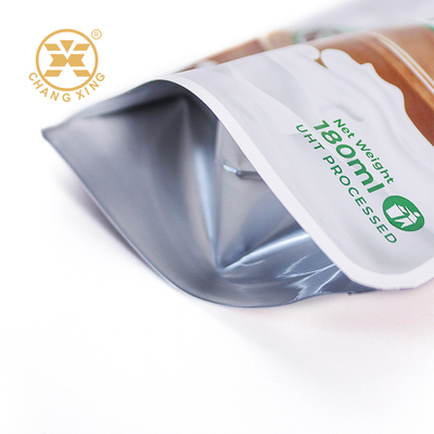 Plastic Aluminum Foil Stand Up Garment Packaging Bag For Milk
