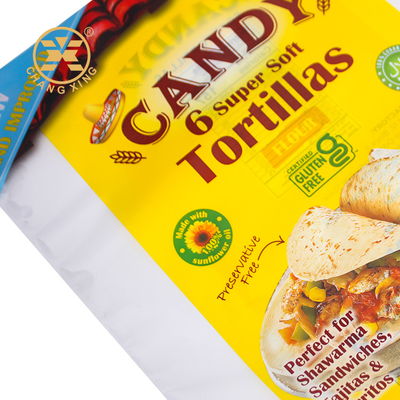 Heat Sealed Tortilla Wraps Packaging Food Safe Bread Bag Printed Logo