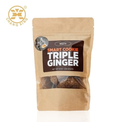 Customizable Dry Fruit Packaging Bags Food Grade Kraft Paper With Zipper