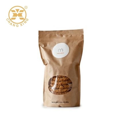 Customizable Dry Fruit Packaging Bags Food Grade Kraft Paper With Zipper