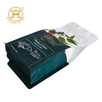 Custom Ziplock Flat Bottom Coffee Bags Stand Up Zipper Coffee Bags 250g 500g 1kg