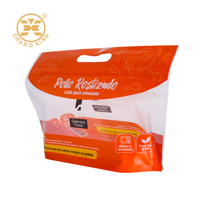 Custom Microwave Hot Grilled Roast Chicken Bags Stand Up Pouch Rotisserie Anti-fog Roasted Packaging Chicken Bag