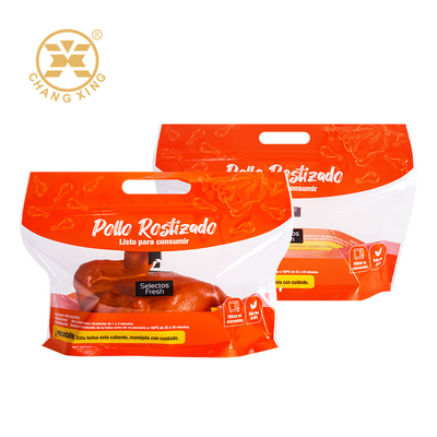 Custom Microwave Hot Grilled Roast Chicken Bags Stand Up Pouch Rotisserie Anti-fog Roasted Packaging Chicken Bag