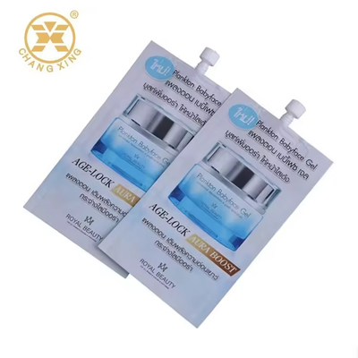 Gravure VMPET Cosmetic Grade Plastic Bag With Spout For Skincare Cream Lotion Hand Soap Sunscreen Packing Bags