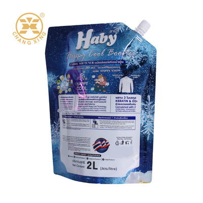Custom Printed 500ml 1l Laundry Detergent Spout Pouch Stand Up Washing Powder Detergent Packaging Liquid Laundry