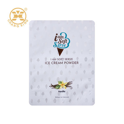 OEM Plastic Stand Up Bags Mylar Sealed Bags Ice Cream Powder Packaging Bag With Zipper