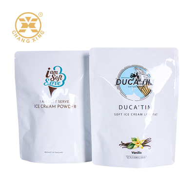 OEM Plastic Stand Up Bags Mylar Sealed Bags Ice Cream Powder Packaging Bag With Zipper
