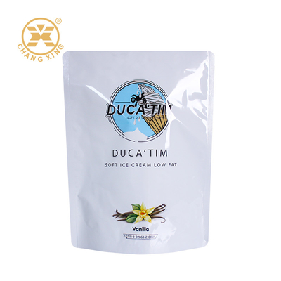 OEM Plastic Stand Up Bags Mylar Sealed Bags Ice Cream Powder Packaging Bag With Zipper