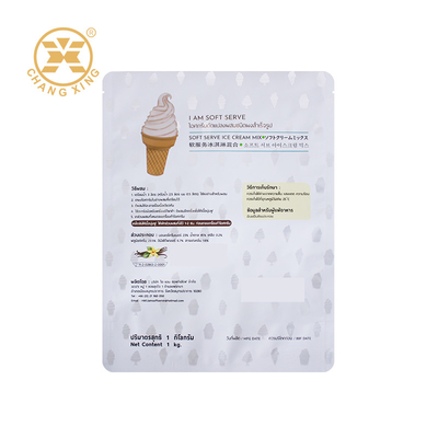 OEM Plastic Stand Up Bags Mylar Sealed Bags Ice Cream Powder Packaging Bag With Zipper