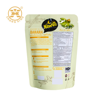 OEM ODM Food Grade Snack Food Packaging Bag Puffing Packing Bag Plastic Zipper Pouch For Fried Banana Strips Chips