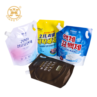 OEM 1L 2L Laundry Detergent Packaging Bags Spout Pouch Fabric Softener Tanding Pouch With Spout
