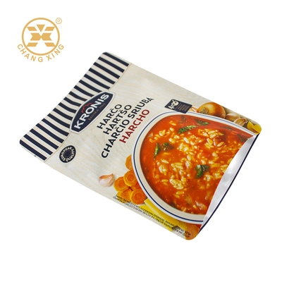 Custom Printed Food Packaging Bag Food Grade Laminated Heat Sealed Stand Up Bag For Meat Fish Rice Soup