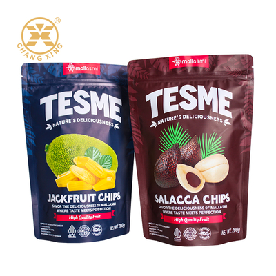 Custom Printed Stand Up Chips Bag with Zipper Top