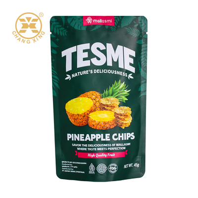 Custom Printed Stand Up Chips Bag with Zipper Top