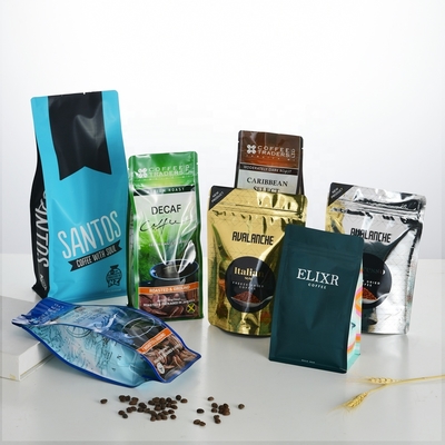 Custom Printed Stand Up Coffee Bags with Zipper - BRC ISO Certified