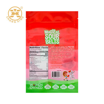 Custom Printed Food Grade Candy Packaging Bags Custom Logo Zipper Lock Candy Pouch