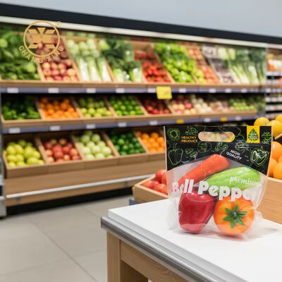 Custom Logo Anti-Fog Vacuum Packaging Bag with Breathable Air Holes for Fresh Produce