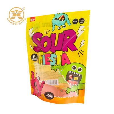 Custom Printed Food Grade Stand Up Pouch with Zipper Top for Candy Packaging