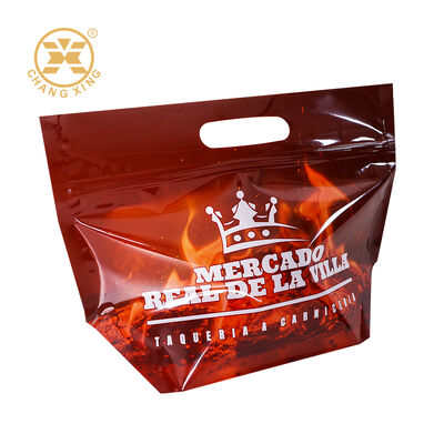 Custom Microwaveable Anti Fog Zipper Top Roast Chicken Packaging Bag for Rotisserie Chicken
