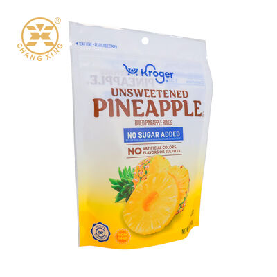 Custom Print Resealable Zipper Plastic Dry Fruit Dried Mango Pineapple Slices Packaging Bags Stand Up Pouch Bags