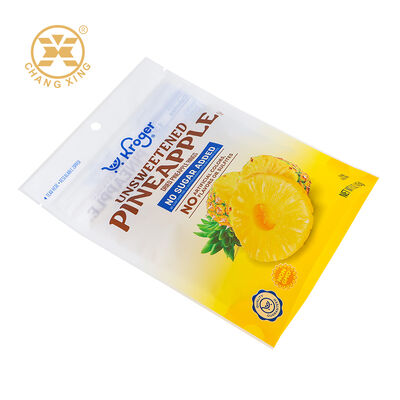 Custom Print Resealable Zipper Plastic Dry Fruit Dried Mango Pineapple Slices Packaging Bags Stand Up Pouch Bags