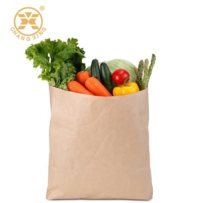 500g Kraft Supermarket Vegetable Packing Bags Eco Friendly  Pure Color Waterproof Packing