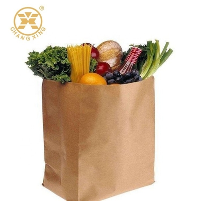 500g Kraft Supermarket Vegetable Packing Bags Eco Friendly  Pure Color Waterproof Packing