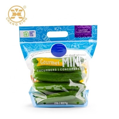 Ziplockk Perforated Vegetable Packing Bags 1kg Resealable Stand Up Pouch
