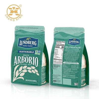 1000g 2000g Flour Granola Box Bottom Zipper Pouch Resealable Bags With Window