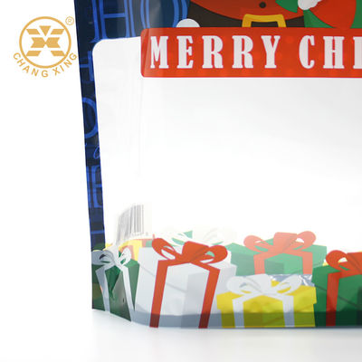 Candy OPP Snack Packaging Bags SGS Transparent Stand Up Pouches With Single Hole Handle