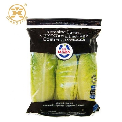 12oz Resealable Packing Bags For Vegetables CPP Clear Plastic Stand Up Pouches With Holes