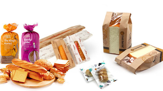 BOPP Bakery Sandwich Packaging Brown Kraft Paper Bags Square Bottom With Window SGS
