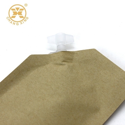 LDPE Multiwall Standing Pouch Kraft Paper 100 Microns Cream Packaging Bag