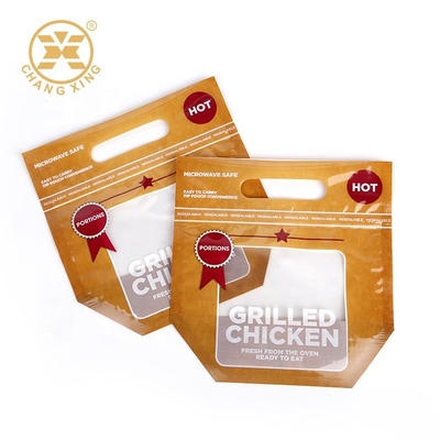 0.5kg Antifog Rotisserie Plastic Microwave Safe Packaging For Frozen Food Roast Chicken