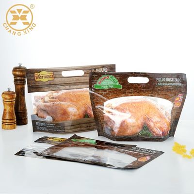 0.5kg Antifog Rotisserie Plastic Microwave Safe Packaging For Frozen Food Roast Chicken