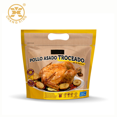 100 200 Microns Roast Chicken Packaging Grilled Rotisserie 1kg Food Packaging Pouch With Zipper