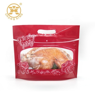 Roast Chicken Packaging bag with Zipper Window Anti fog Heat barrier Roasting chicken Pouches
