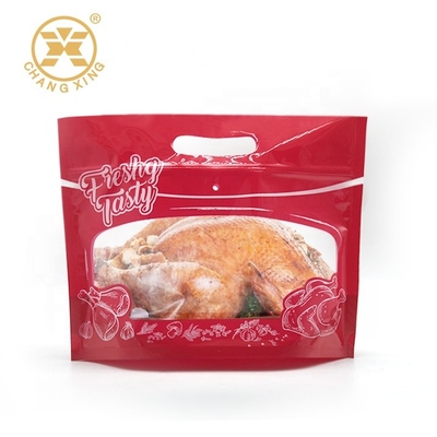 BOPP Roasted Chicken Frozen Food Packaging Bags 0.75kg Stand Up Pouches For Food