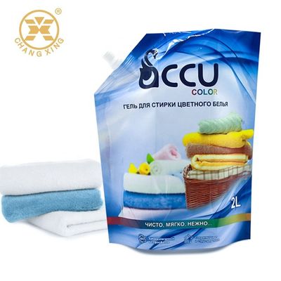 2L 5L Fabric Softener Tanding Pouch With Spout LDPE Liquid Detergent Bag