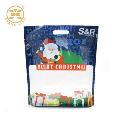PA PE Christmas Socks Shape Snack Packaging Bags Laminated Snacks Packing Pouch