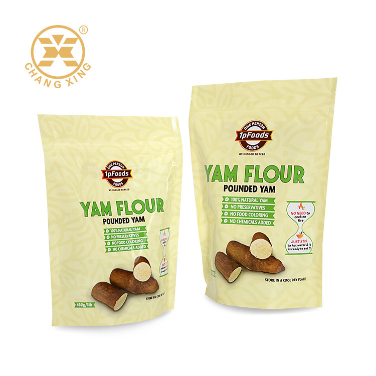 Yam Flour Powder Stand Up Pouch Bag Cassava Maizena Flour Pouches Doypack Bag With Zipper