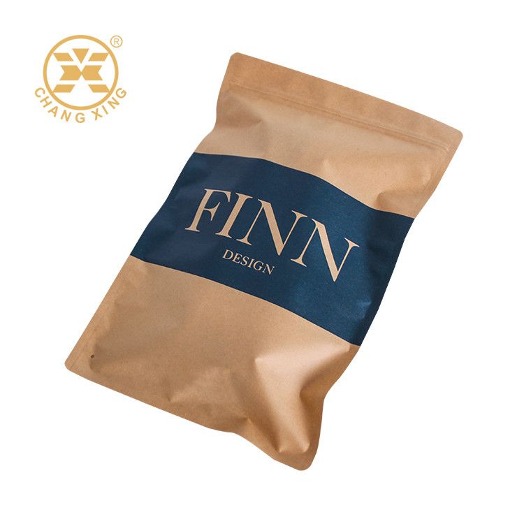 Eco Friendly Zipper Pouch Custom Printed  Kraft Paper Coffee Bags With Valve Zip Lock Food Grade Packaging