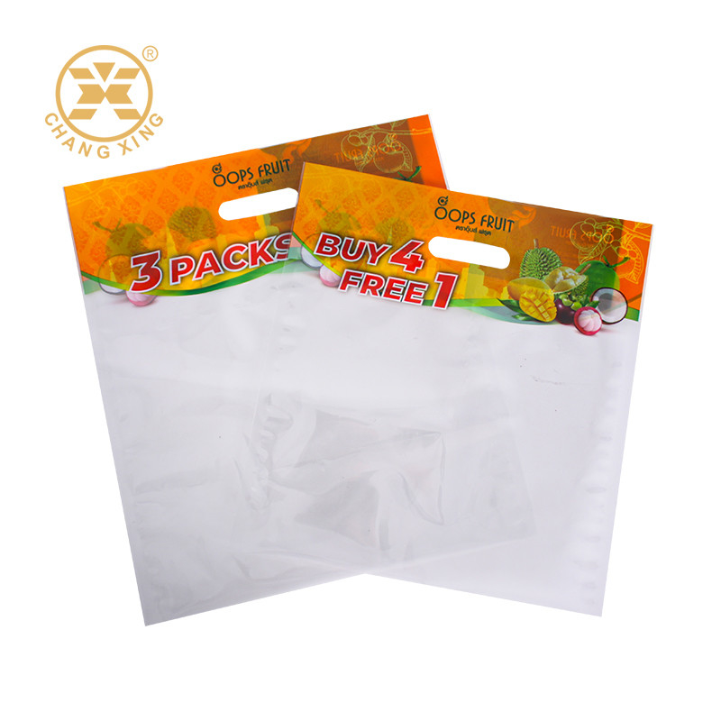 Factory Customization Transparent Fresh Fruit Vegetable Packaging Bags Bopp Plastic Bags With handle