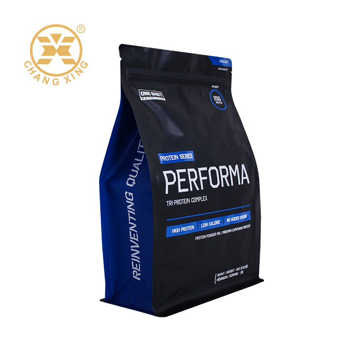 5kg Protein Powder Flat Bottom Pouch with Zipper Top Seal