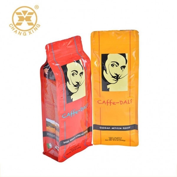 Aluminum Printed Coffee Packaging Bags With Valve And Zip Private label Roast Bean Side Gusset Coffee Packaging Bag